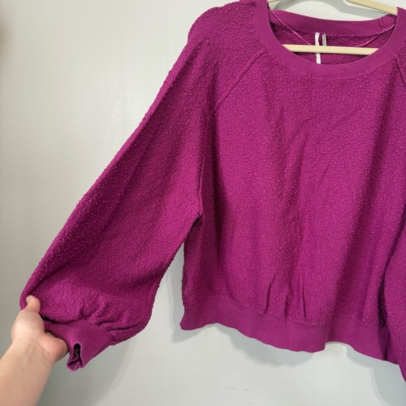 Free People Found My Friend Pullover Sweater in Wild Aster Pink Magenta Size XL - Picture 4 of 8